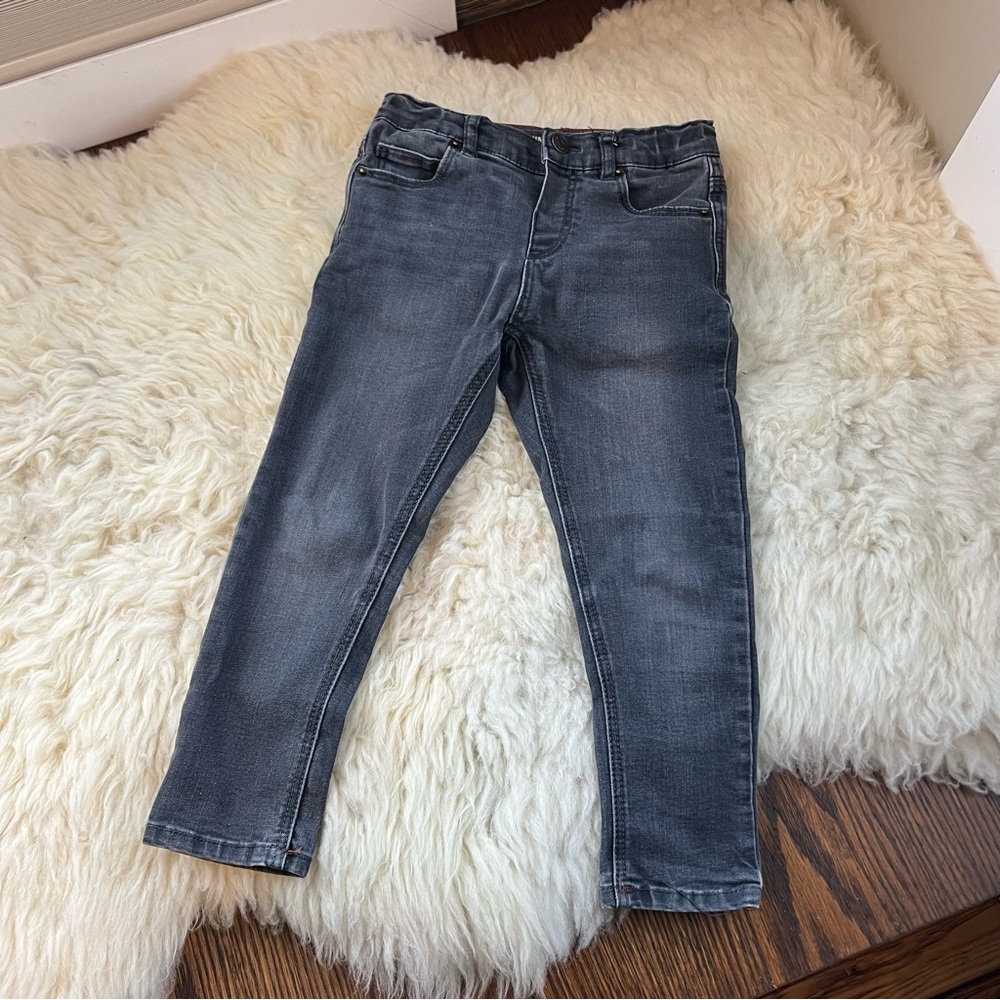 Zara size 3-4T The Skinny Pant Grey Stretch Adjustable  Waist
